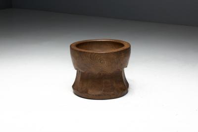 Hand Carved Usu Wooden Mortar Japan Early 20th Century