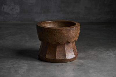 Hand Carved Usu Wooden Mortar Japan Early 20th Century