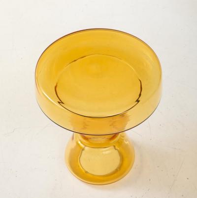Hand Casted Amber Gold Murano Glass Side Table Italy Tall 17 75 H