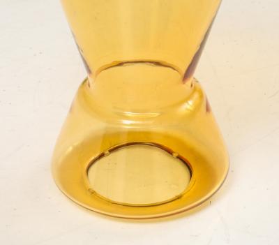 Hand Casted Amber Gold Murano Glass Side Table Italy Tall 17 75 H