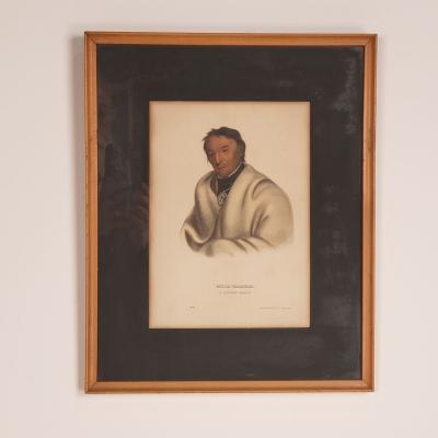 Hand Colored Engraving of American Indians 19th Century