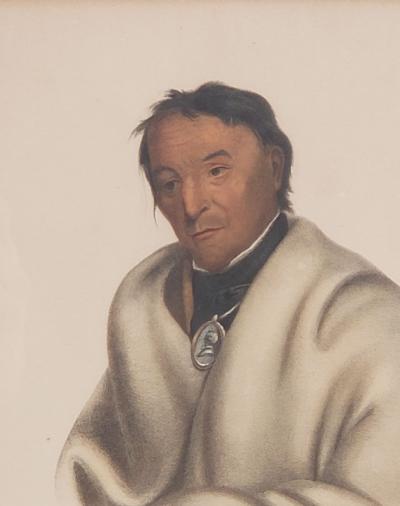 Hand Colored Engraving of American Indians 19th Century