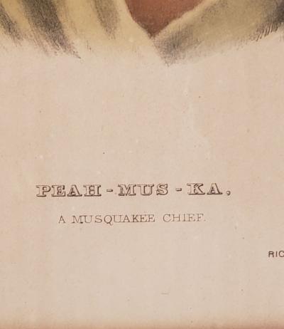 Hand Colored Engraving of American Indians 19th Century