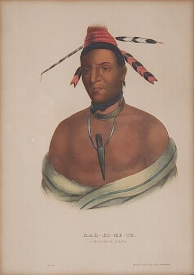 Hand Colored Engraving of American Indians 19th Century