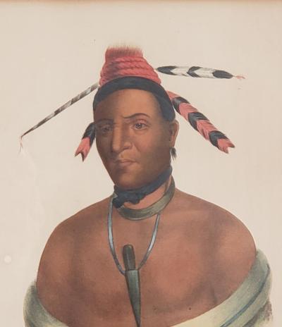 Hand Colored Engraving of American Indians 19th Century