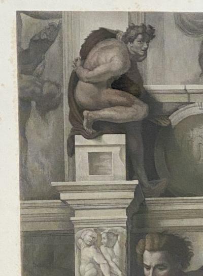 Hand Colored Victorian Engraving of Daniel from Sistine Chapel