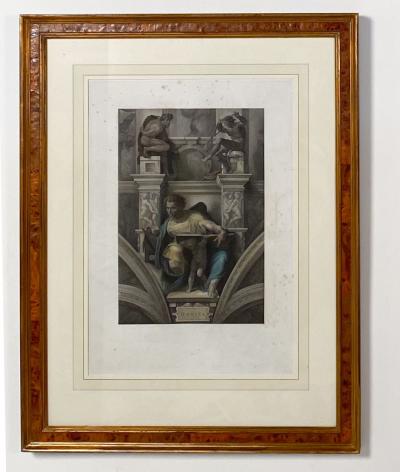 Hand Colored Victorian Engraving of Daniel from Sistine Chapel