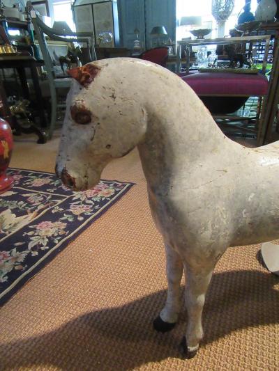 Hand Crafted Belgian Wood Child s Horse Figure