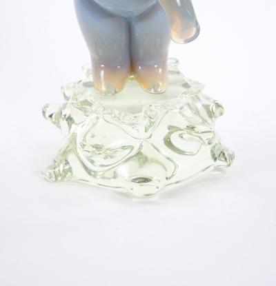 Hand Crafted Blown Glass Lucite Decorative Sculpture Of A Standing Polar