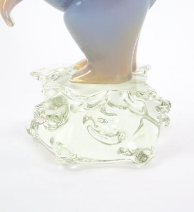 Hand Crafted Blown Glass Lucite Decorative Sculpture Of A Standing Polar