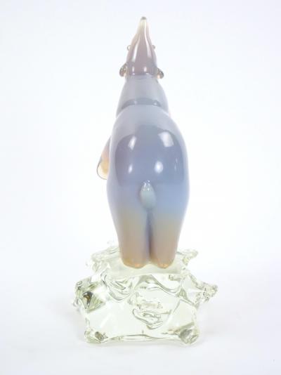 Hand Crafted Blown Glass Lucite Decorative Sculpture Of A Standing Polar