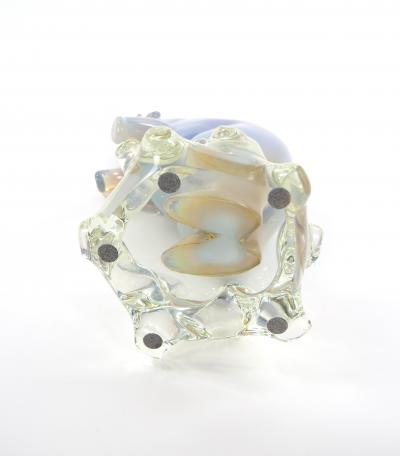 Hand Crafted Blown Glass Lucite Decorative Sculpture Of A Standing Polar