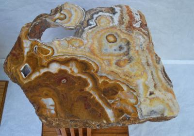 Hand Crafted Californian Studio Polished Stone Top End Tables from the 1960s