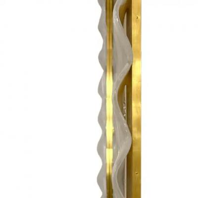 Hand Crafted Ruffled Murano Lattimo Glass Framed Mirror 2024