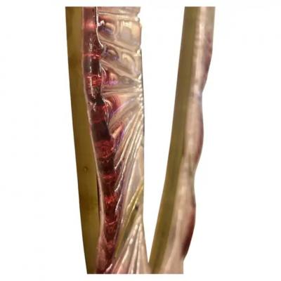 Hand Crafted Sfumato Murano Glass Mirror with Brass Details 2024