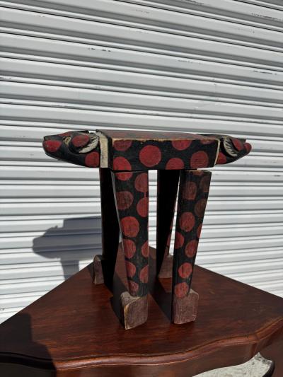 Hand Crafted and Hand Painted Folk Art Cat Table