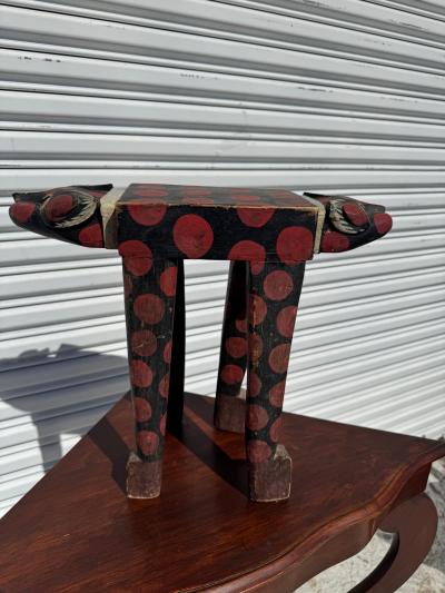 Hand Crafted and Hand Painted Folk Art Cat Table