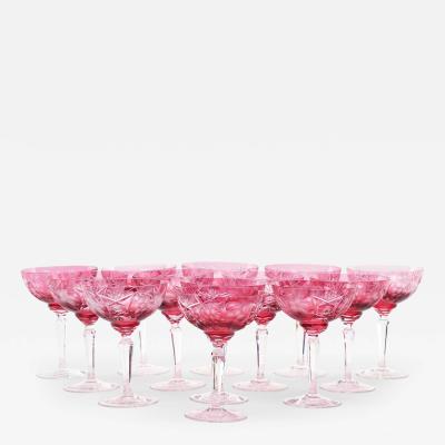 Hand Etched Crystal Barware Tableware Champagne Coupe Service 12 People