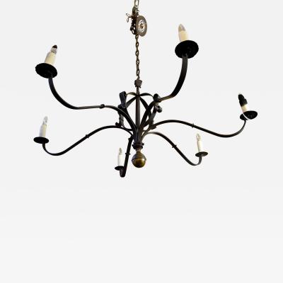 Hand Forged Iron and Brass Defiance Chandelier