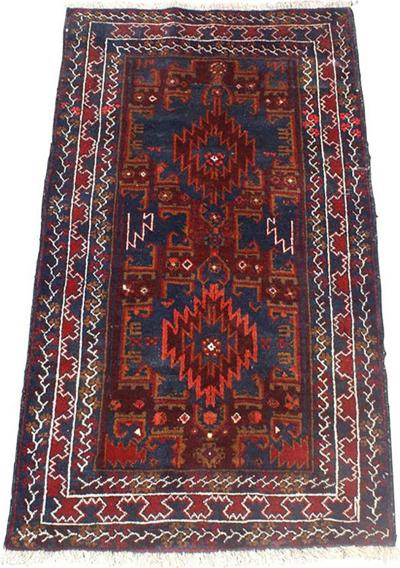 Hand Knotted Afghan Baluchi Rug