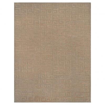 Hand Knotted Greek Key Patterned Hemp Rug