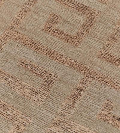 Hand Knotted Greek Key Patterned Hemp Rug