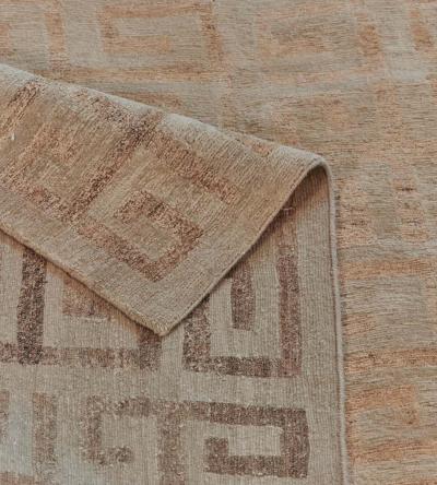 Hand Knotted Greek Key Patterned Hemp Rug
