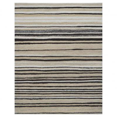 Hand Knotted Striped Turkish Deco Rug