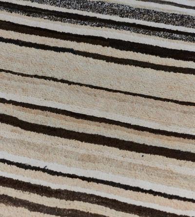 Hand Knotted Striped Turkish Deco Rug