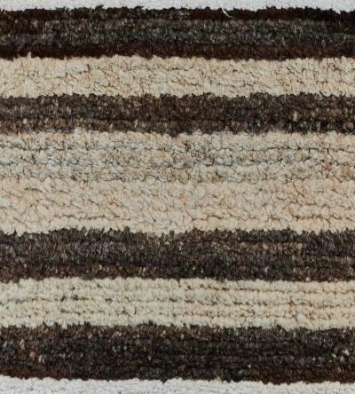Hand Knotted Striped Turkish Deco Rug