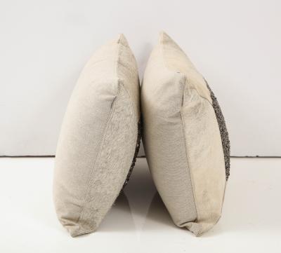 Hand Made Pair Beige Hide Pillows