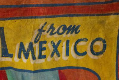 Hand Painted Circus Banner of Armless Wonder