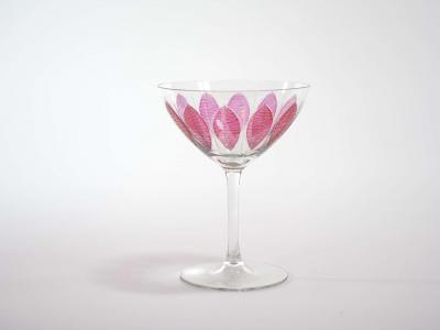 Hand Painted Crystal Champagne Coupe Service Ten People