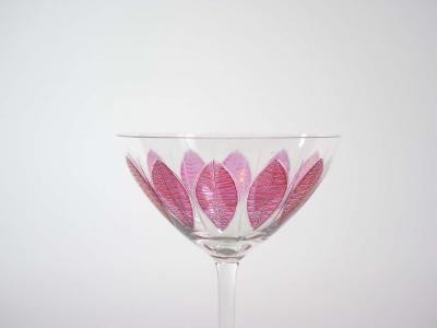 Hand Painted Crystal Champagne Coupe Service Ten People
