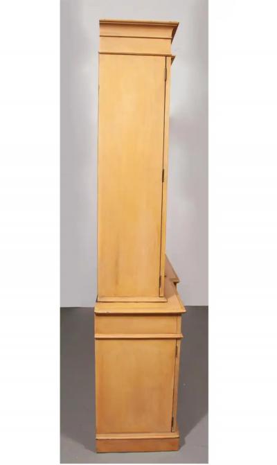 Hand Painted Decorated Front Neoclassical Style Breakfront Secretary Bookcase