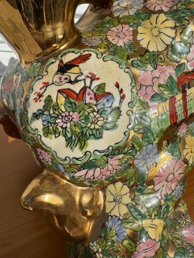 Hand Painted Foo Dog Kirin with Sword in Mouth