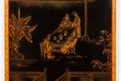 Hand Painted Gilt Decorated Chinoiserie Panels Hanging Wall Art Work