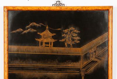 Hand Painted Gilt Decorated Chinoiserie Panels Hanging Wall Art Work