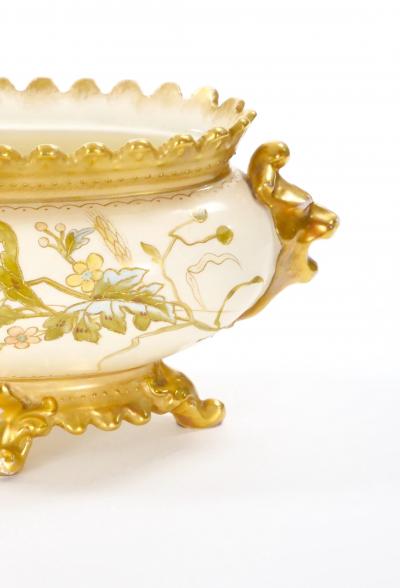 Hand Painted Gilt Decorated Floral Foliate Design German Centerpiece