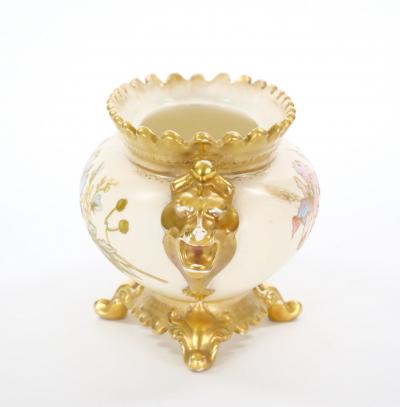 Hand Painted Gilt Decorated Floral Foliate Design German Centerpiece