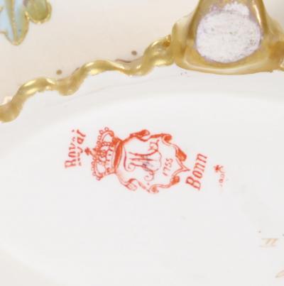 Hand Painted Gilt Decorated Floral Foliate Design German Centerpiece