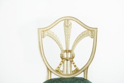 Hand Painted Giltwood Framed Dining Chair Set