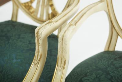 Hand Painted Giltwood Framed Dining Chair Set