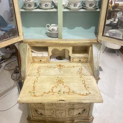Hand Painted Italian Bureau Bookcase 19th century