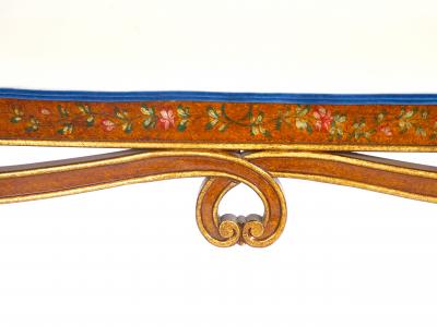 Hand Painted Partially Gilt Adams Style Small Settee