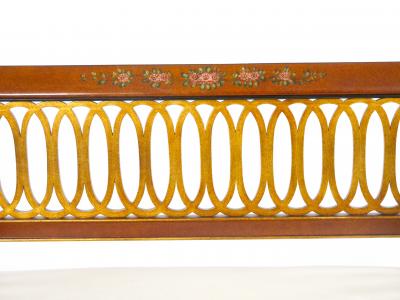 Hand Painted Partially Gilt Adams Style Small Settee
