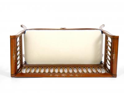 Hand Painted Partially Gilt Adams Style Small Settee