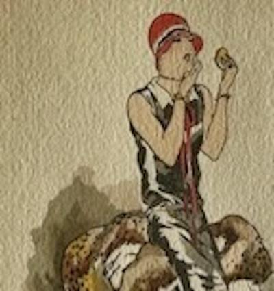 Hand Painted Pochoir Greeting Cards Paris 1925