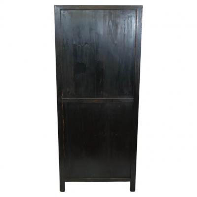 Hand Painted Red Gilt Wood Chinoiserie Decorated Cabinet