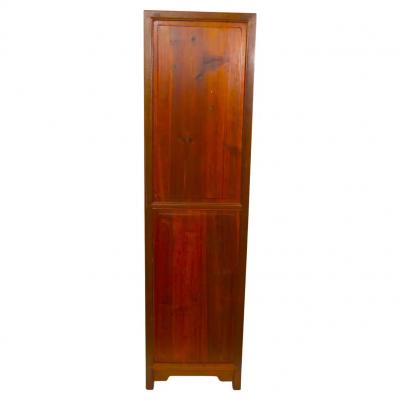 Hand Painted Red Gilt Wood Chinoiserie Decorated Cabinet